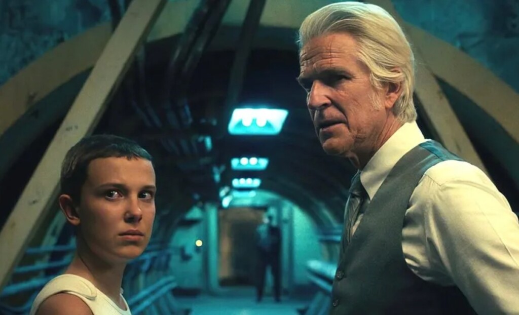 Millie Bobby Brown e Matthew Modine em Stranger Things