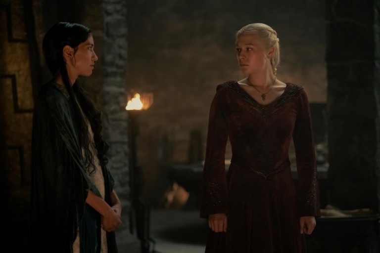 Mysaria e Rhaenyra em A Casa do Dragão