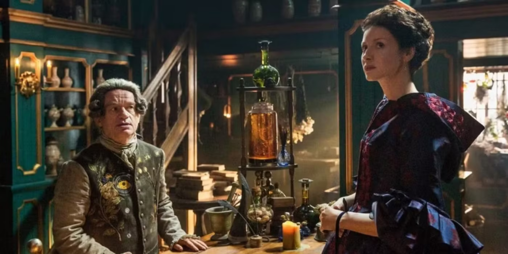 Mestre Raymond e Claire em Outlander Mestre Raymond e Claire em Outlander