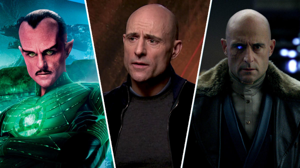Mark Strong em Lanterna Verde (2011) e Shazam (2019)