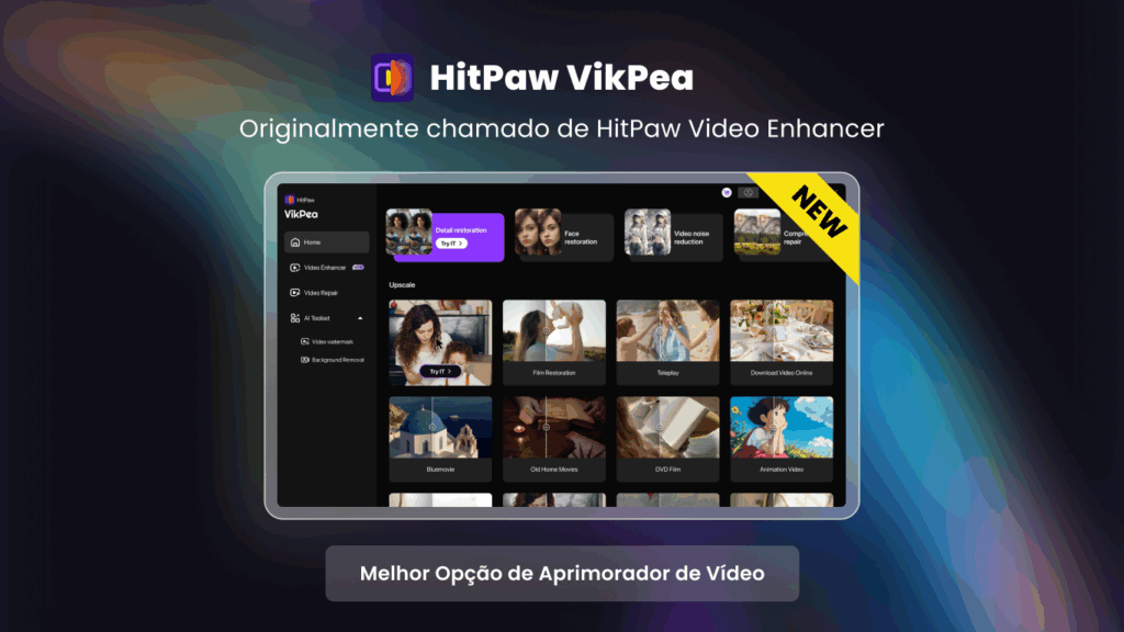 Como Melhorar Qualidade de Vídeo com IA: HitPaw VikPea