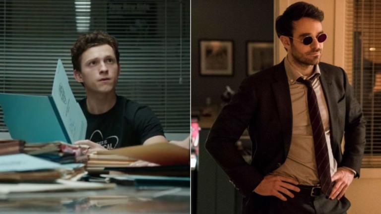Tom Holland (Homem-Aranha) e Charlie Cox (Demolidor)